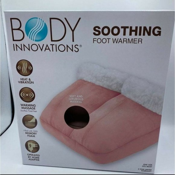 Body Innovations Soothing FOOT WARMER MASSAGE Heat Memory Foam BRAND Pink NEW - Picture 1 of 1